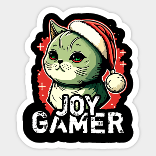 Christmas Cat Gamer Sticker